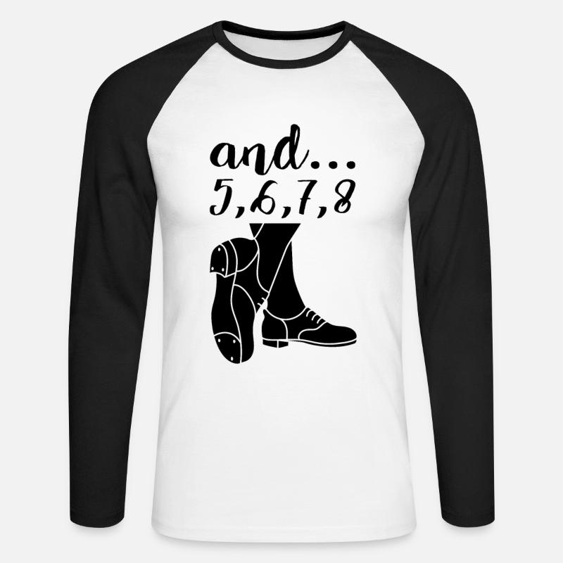 Stepptänzer Stepptanzschuhe Stepptanzlehrer - Unisex Baseballshirt langarm - Weiß/Schwarz