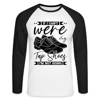 Danseur de claquettes Chaussures de danse à claquettes Instructeur de danse à claquettes - T-shirt baseball manches longues Homme - blanc/noir - Devant - Nik (191cm)