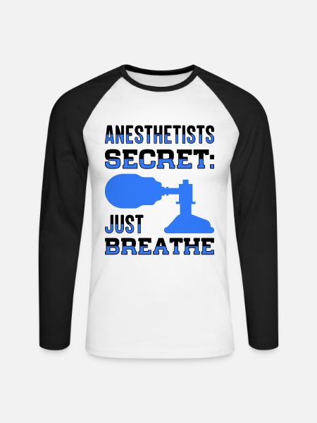 Anestesista Anestesista Anestesiologia Anestesista - Maglia da baseball a manica lunga da uomo - bianco/nero