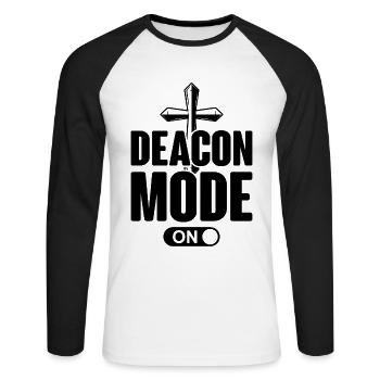 Église Diacre Religion Foi chrétienne Église - T-shirt baseball manches longues Homme - blanc/noir - Devant - Nik (191cm)
