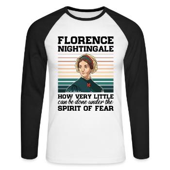 Krankenschwester Florence Nightingale Medizinische - Unisex Baseballshirt langarm - Weiß/Schwarz - Vorne - Nik (191cm)