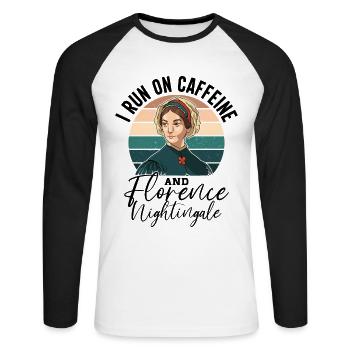 Krankenschwester Florence Nightingale Medizinische - Unisex Baseballshirt langarm - Weiß/Schwarz - Vorne - Nik (191cm)