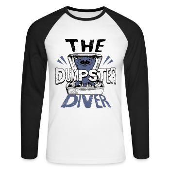 Waschbär Liebhaber Müll Sammeln Müllcontainer - Unisex Baseballshirt langarm - Weiß/Schwarz - Vorne - Nik (191cm)