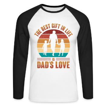 Best dad ever. Paternity-daddy-dad, - Unisex Long Sleeve Baseball T-Shirt - white/black - Front - Nik (191cm)