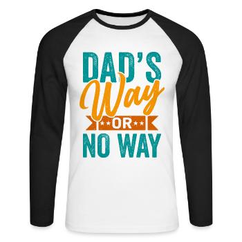 Meilleur père de tous les temps Paternité Papa Papa - T-shirt baseball manches longues Homme - blanc/noir - Devant - Nik (191cm)