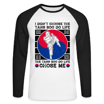 Tang so Do Gift - Unisex Long Sleeve Baseball T-Shirt - white/black - Front - Nik (191cm)