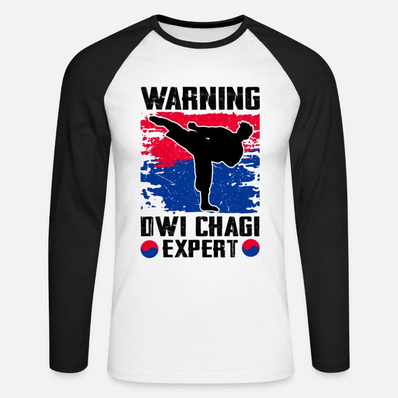 Tang Soo Do Geschenk - Unisex Baseballshirt langarm - Weiß/Schwarz