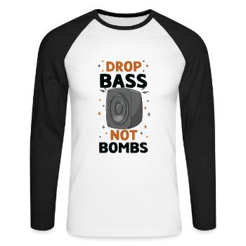 DJ Techno Music Disc Jockey House Party EDM Trance - Unisex Long Sleeve Baseball T-Shirt - white/black - Front - Nik (191cm)