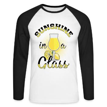 Italienischer Limoncello Liebhaber Zitrone Likör - Unisex Baseballshirt langarm - Weiß/Schwarz - Vorne - Nik (191cm)
