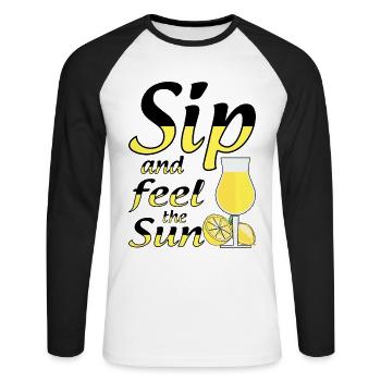 Limoncello italien Lover Liqueur de citron - T-shirt baseball manches longues Homme - blanc/noir - Devant - Nik (191cm)