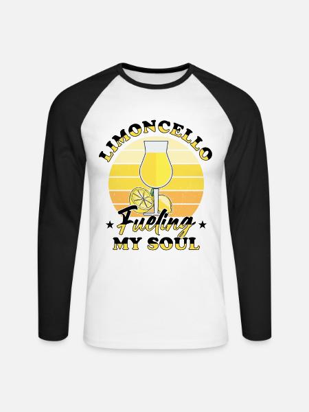 Italian Limoncello Lover Lemon Liqueur - Unisex Long Sleeve Baseball T-Shirt - white/black