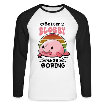 Biologiste marin Poissons d’eau profonde Blob Océan - T-shirt baseball manches longues Homme - blanc/noir - Devant - Nik (191cm)