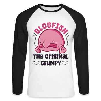 Marine Biologist Deep Sea Fish Blob Fish Ocean - Unisex Long Sleeve Baseball T-Shirt - white/black - Front - Nik (191cm)