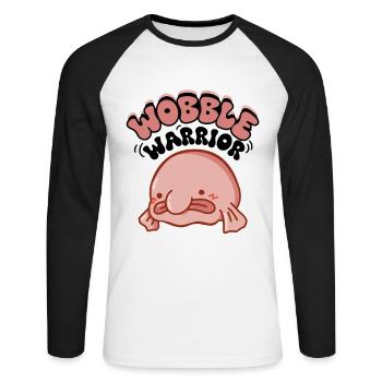 Biologiste marin Poissons d’eau profonde Blob Océan - T-shirt baseball manches longues Homme - blanc/noir - Devant - Nik (191cm)