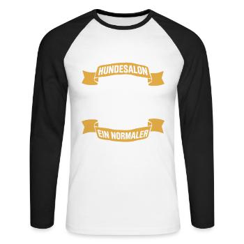 Hundepflege für Hundefriseurin Hundefriseur Groome - Unisex Baseballshirt langarm - Weiß/Schwarz - Vorne - Nik (191cm)