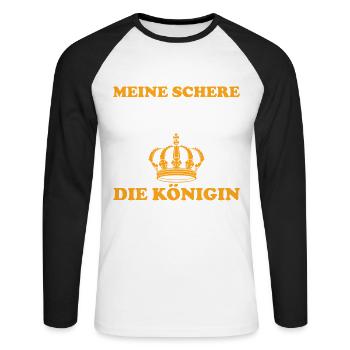 Hundepflege für Hundefriseurin Hundefriseur Groome - Unisex Baseballshirt langarm - Weiß/Schwarz - Vorne - Nik (191cm)