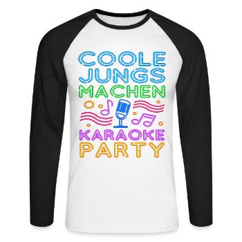 Karaoke Singen Für Lustige Karaoke Sängerin Karaok - Unisex Baseballshirt langarm - Weiß/Schwarz - Vorne - Nik (191cm)