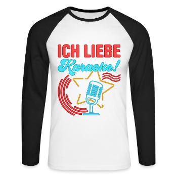 Karaoke Singen Für Lustige Karaoke Sängerin Karaok - Unisex Baseballshirt langarm - Weiß/Schwarz - Vorne - Nik (191cm)