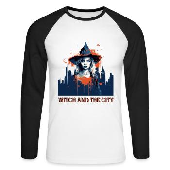 Spooky mood of Halloween - Unisex Long Sleeve Baseball T-Shirt - white/black - Front - Nik (191cm)