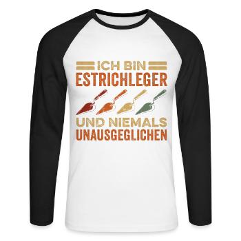 Estrich Legen Für Estrichleger Estrichbauer Handwe - Unisex Baseballshirt langarm - Weiß/Schwarz - Vorne - Nik (191cm)
