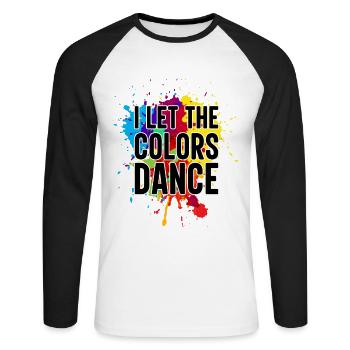 Peintre Toile Liquide Peinture Art Peinture - T-shirt baseball manches longues Homme - blanc/noir - Devant - Nik (191cm)