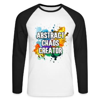 Peintre Toile Liquide Peinture Art Peinture - T-shirt baseball manches longues Homme - blanc/noir - Devant - Nik (191cm)