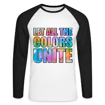 Peintre Toile Liquide Peinture Art Peinture - T-shirt baseball manches longues Homme - blanc/noir - Devant - Nik (191cm)