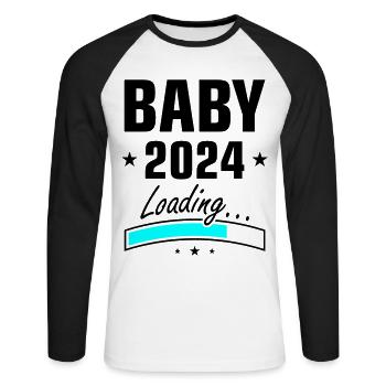 Bébé 2024 Chargement - T-shirt baseball manches longues Homme - blanc/noir - Devant - Nik (191cm)