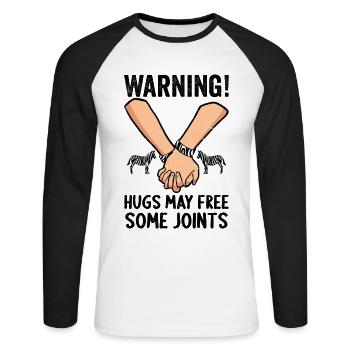 Zebra Stripes EDS Awareness Ribbon Ehler Danlos - Unisex Baseballshirt langarm - Weiß/Schwarz - Vorne - Nik (191cm)