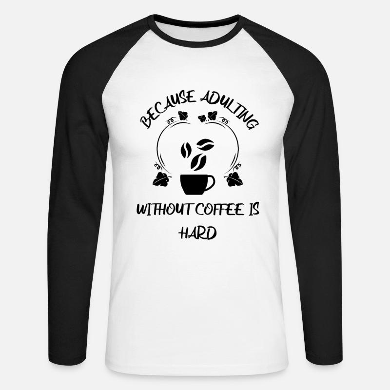 Kaffee Espresso Käffchen - Unisex Baseballshirt langarm - Weiß/Schwarz