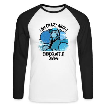 Taucher tauchen Sporttaucher Gerätetauchen - Unisex Baseballshirt langarm - Weiß/Schwarz - Vorne - Nik (191cm)
