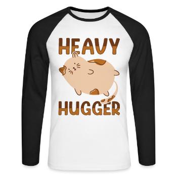 Kitty Fat Cat Lover Meme Kitten Meow Chonk Cat - T-shirt baseball manches longues Homme - blanc/noir - Devant - Nik (191cm)