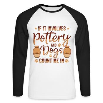 Pottery Lovers Clay Ceramic Kiln - Unisex Long Sleeve Baseball T-Shirt - white/black - Front - Nik (191cm)