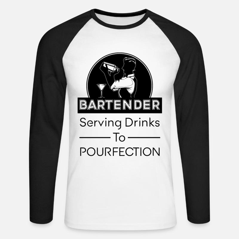 Bartender Mixologist Alcohol Drinks Bartender - Unisex Long Sleeve Baseball T-Shirt - white/black