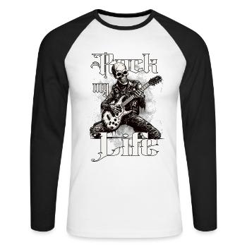 Rock My Life Vintage Retro 80s Music Lets - Unisex Long Sleeve Baseball T-Shirt - white/black - Front - Nik (191cm)