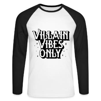 Antagonist Böser Schurkenschurke - Unisex Baseballshirt langarm - Weiß/Schwarz - Vorne - Nik (191cm)