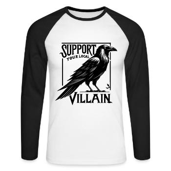 Antagonist Böser Schurkenschurke - Unisex Baseballshirt langarm - Weiß/Schwarz - Vorne - Nik (191cm)