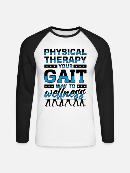 PT Physiotherapy Physiotherapist Job - Unisex Long Sleeve Baseball T-Shirt - white/black