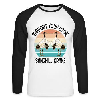 Wading Bird Watching Bird Watcher - Unisex Long Sleeve Baseball T-Shirt - white/black - Front - Nik (191cm)