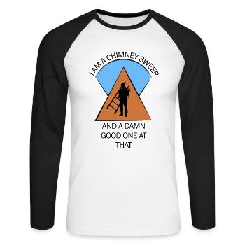 Chimney Sweep Chimney Sweep - Unisex Long Sleeve Baseball T-Shirt - white/black - Front - Nik (191cm)