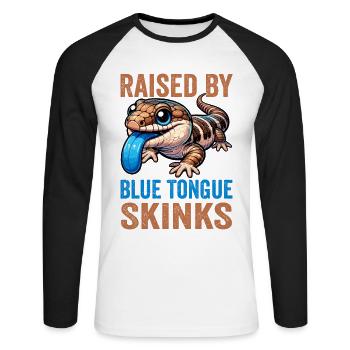 Lizard Collector Reptile Lover - Unisex Long Sleeve Baseball T-Shirt - white/black - Front - Nik (191cm)