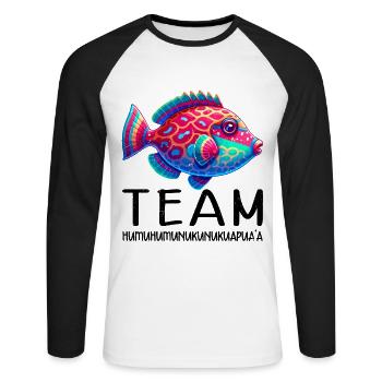 Humuhumunukunukuapua'a Reef Triggerfish - Unisex Long Sleeve Baseball T-Shirt - white/black - Front - Nik (191cm)