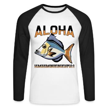 Humuhumunukunukuapua'a Reef Triggerfish - Unisex Long Sleeve Baseball T-Shirt - white/black - Front - Nik (191cm)