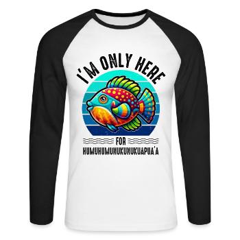 Humuhumunukunukuapua'a Reef Hawaiian triggerfish - Unisex Long Sleeve Baseball T-Shirt - white/black - Front - Nik (191cm)