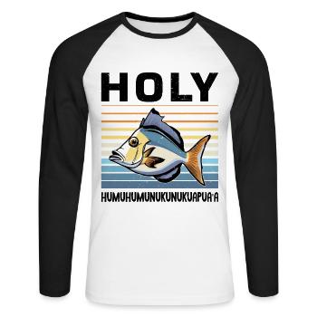 Humuhumunukunukuapua'a hawaïen - T-shirt baseball manches longues Homme - blanc/noir - Devant - Nik (191cm)