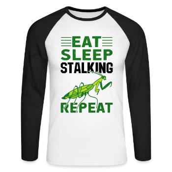 Entomologiste des insectes entomologie mante religieuse - T-shirt baseball manches longues Homme - blanc/noir - Devant - Nik (191cm)