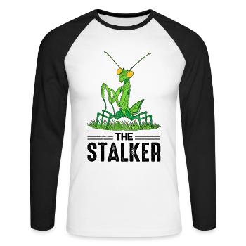 Entomologiste des insectes entomologie mante religieuse - T-shirt baseball manches longues Homme - blanc/noir - Devant - Nik (191cm)