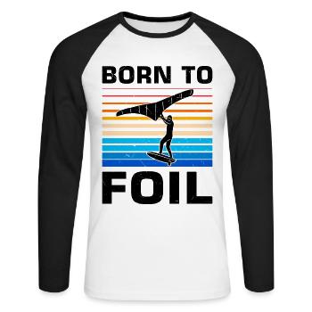 Wingsurfing Foil Wing Wing Boarding Wing Foiling - Unisex Baseballshirt langarm - Weiß/Schwarz - Vorne - Nik (191cm)
