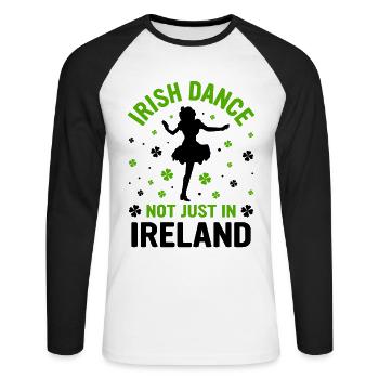 Irish Dance Irish Dancing - Unisex Long Sleeve Baseball T-Shirt - white/black - Front - Nik (191cm)