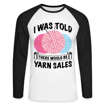 Elegant Sewing Art Design for Enthusiastic Tailors - Unisex Long Sleeve Baseball T-Shirt - white/black - Front - Nik (191cm)